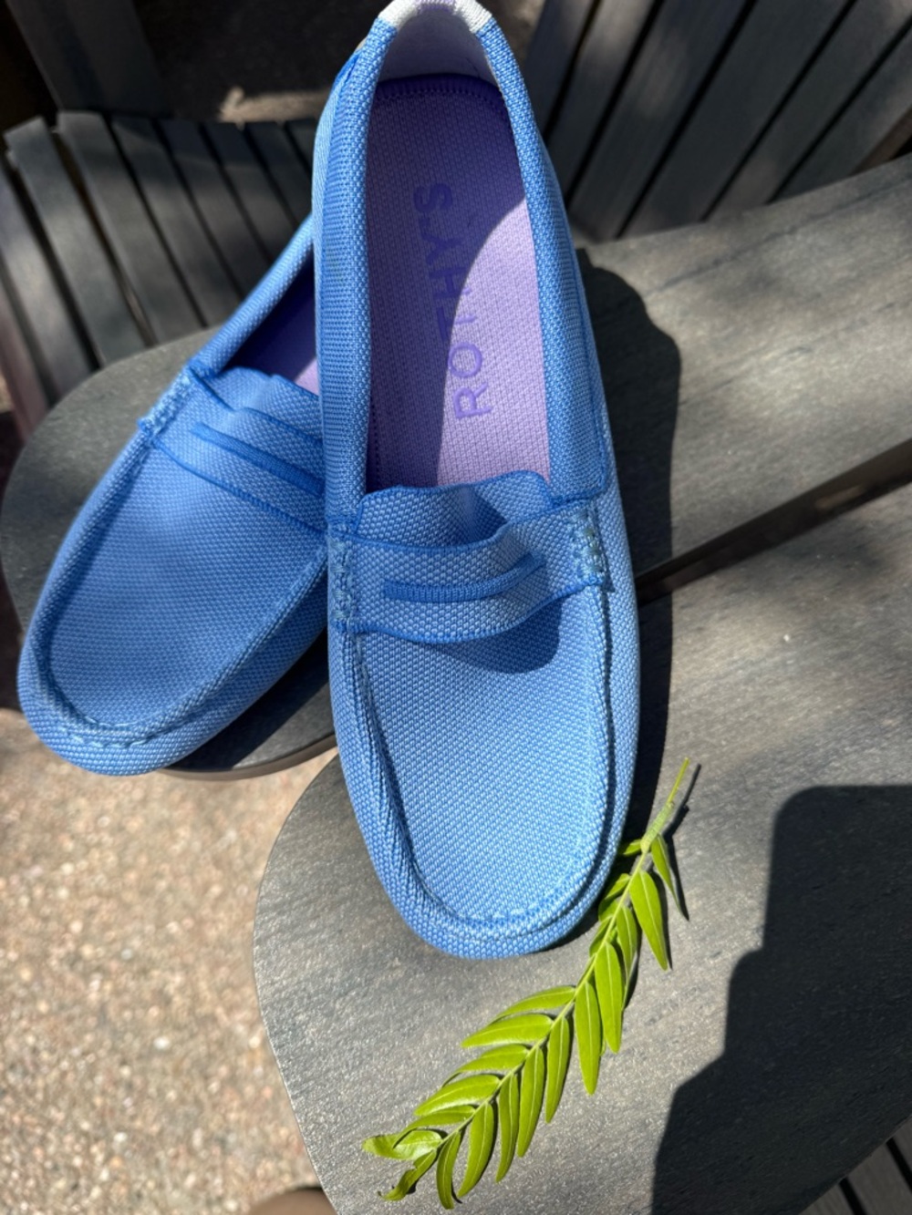 Rothy's Periwinkle Canvas Penny Loafers - Picture 2 of 5